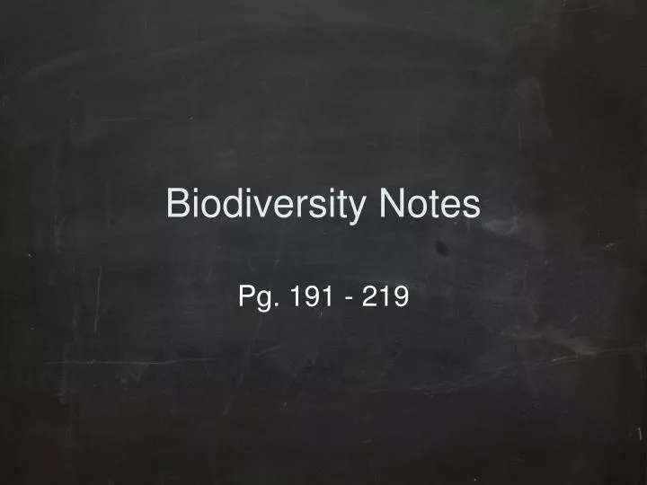 biodiversity notes