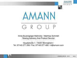 Anita Buzengeiger-Mahncke / Matthias Schmidt Sewing Advisory And Product Service
