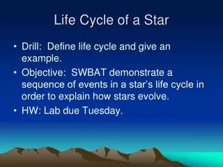 Life Cycle of a Star