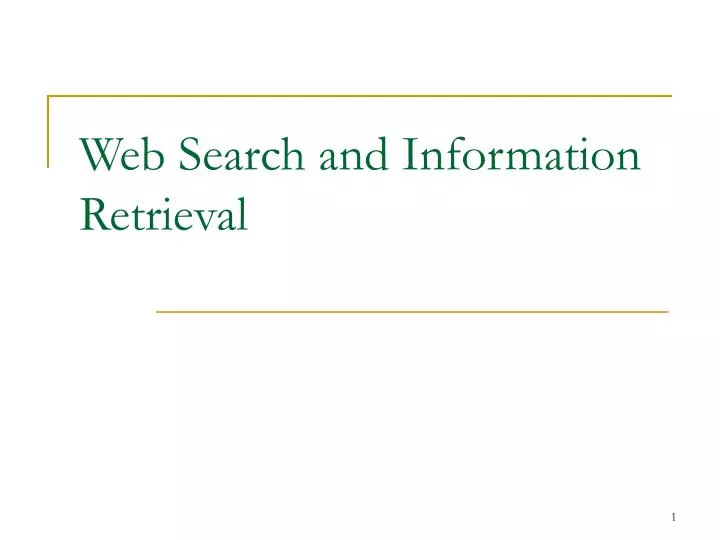 web search and information retrieval