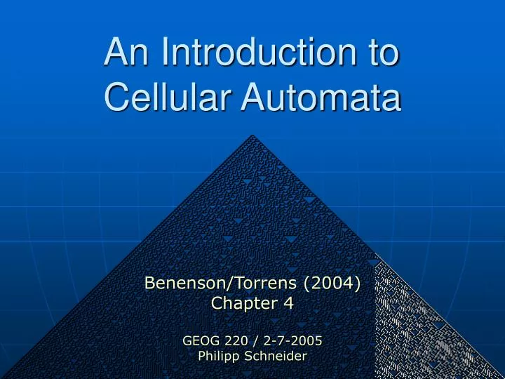 an introduction to cellular automata