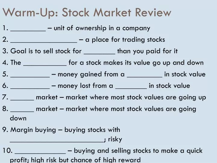 warm up stock market review