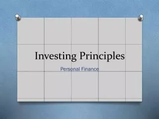 Investing Principles