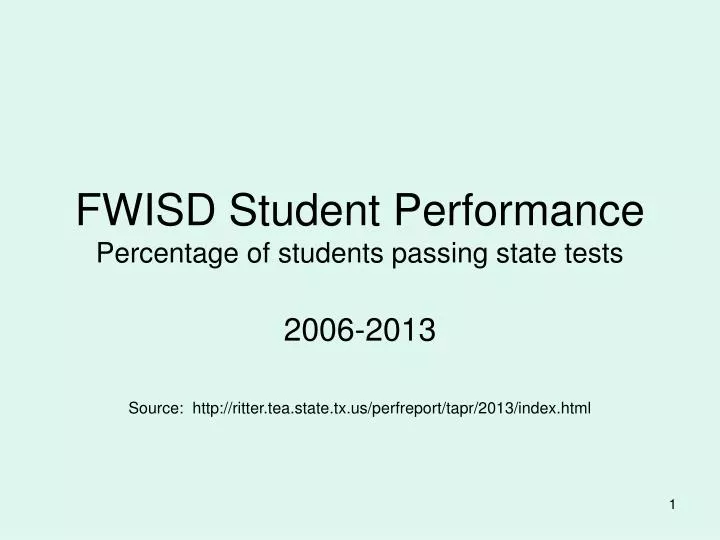 fwisd student performance percentage of students passing state tests