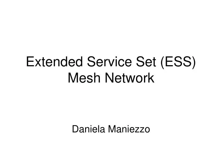 extended service set ess mesh network