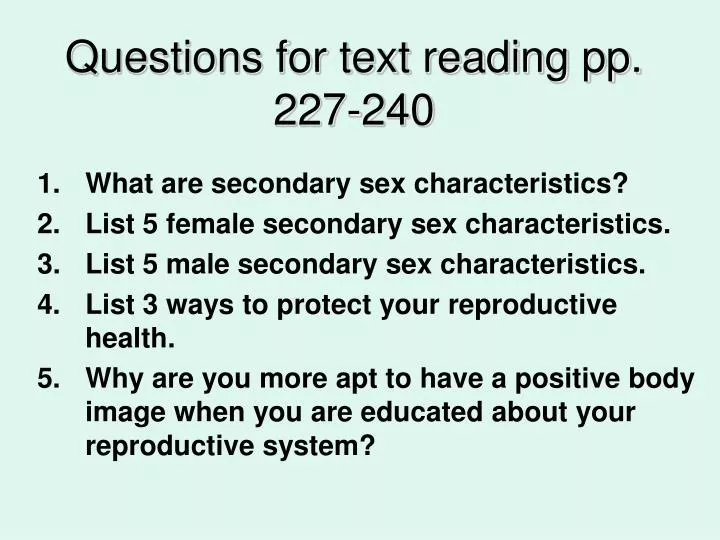 questions for text reading pp 227 240