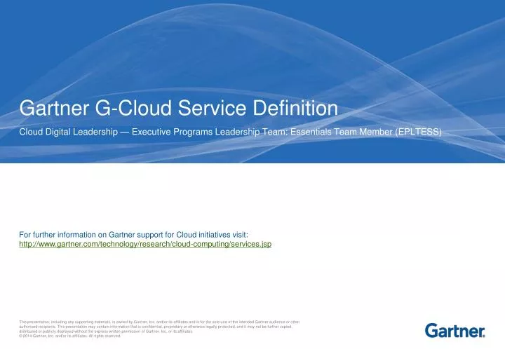 gartner g cloud service definition