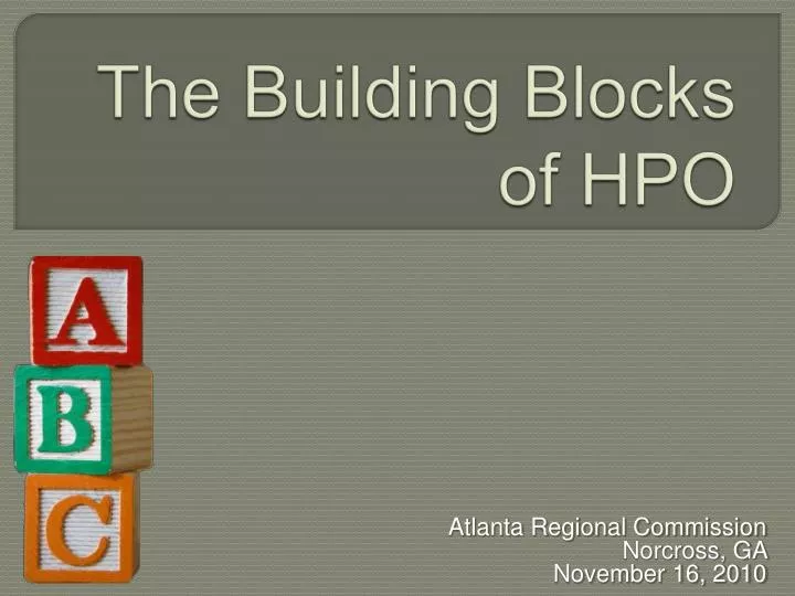 the building blocks of hpo