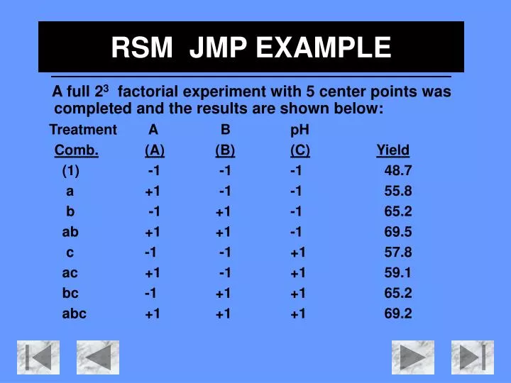 rsm jmp example