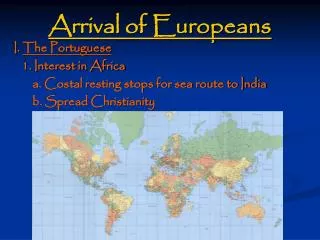 Arrival of Europeans