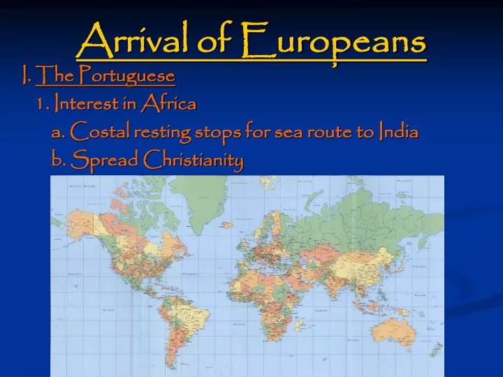 arrival of europeans