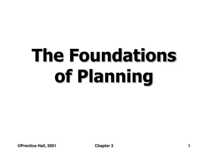 the foundations of planning