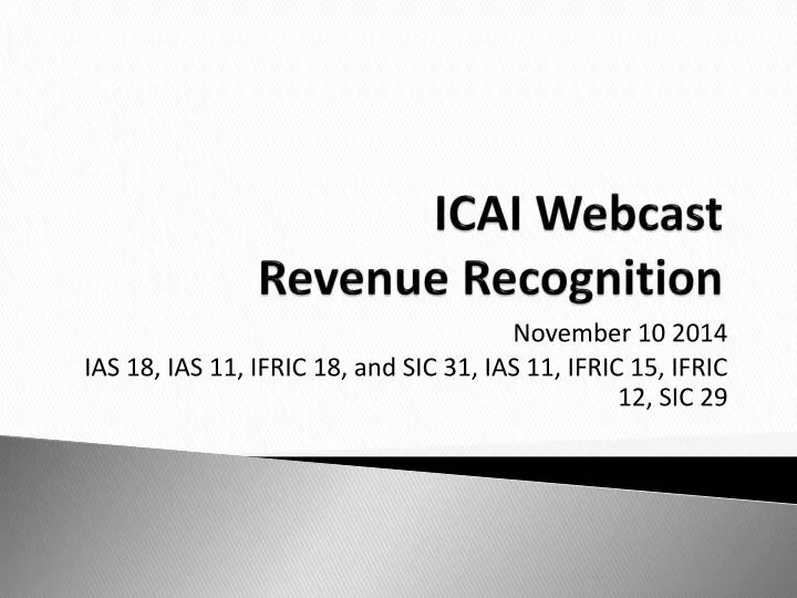 icai webcast revenue recognition