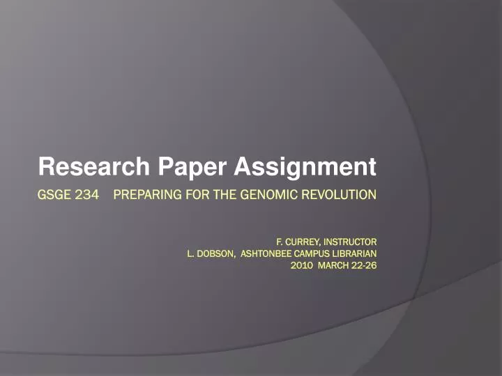 research paper assignment