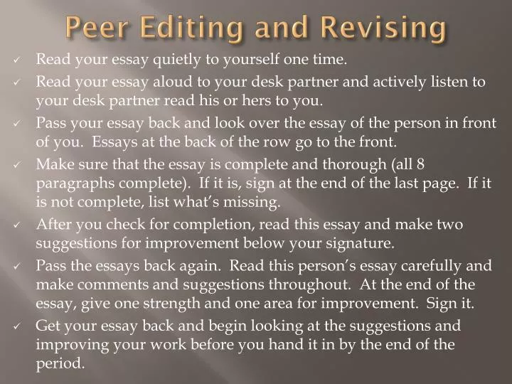 peer editing and revising