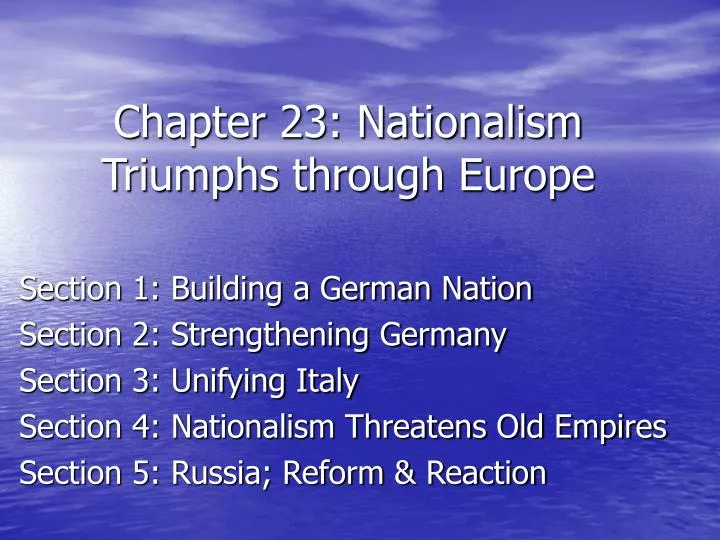chapter 23 nationalism triumphs through europe