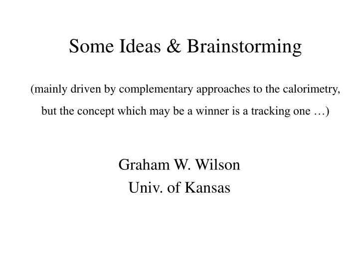 graham w wilson univ of kansas