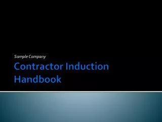 Contractor Induction Handbook