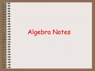Algebra Notes