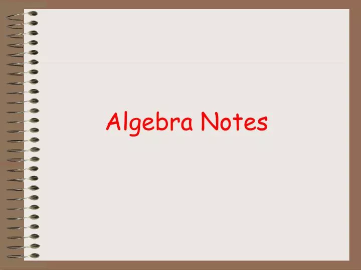 algebra notes