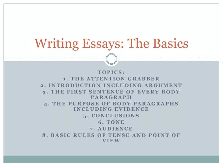 writing essays the basics