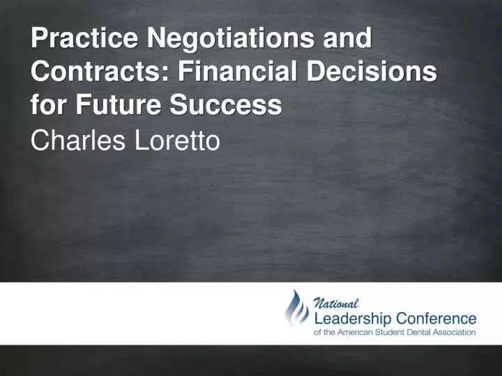 practice negotiations and contracts financial decisions for future success