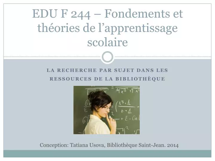 edu f 244 fondements et th ories de l apprentissage scolaire