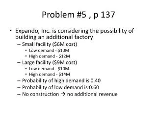 Problem #5	, p 137