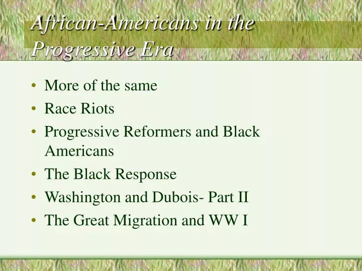 african americans in the progressive era