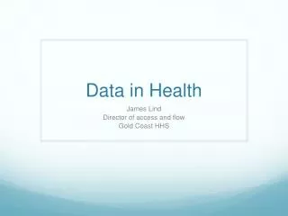 Data in Health