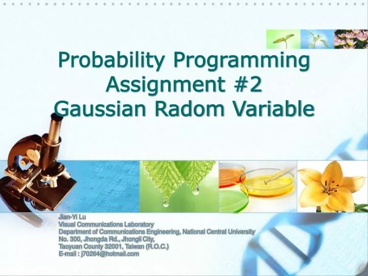 probability programming assignment 2 gaussian radom variable