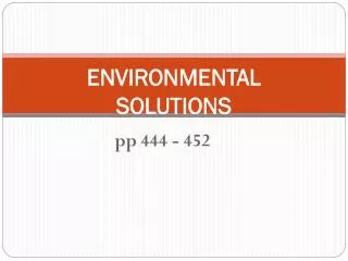 ENVIRONMENTAL SOLUTIONS