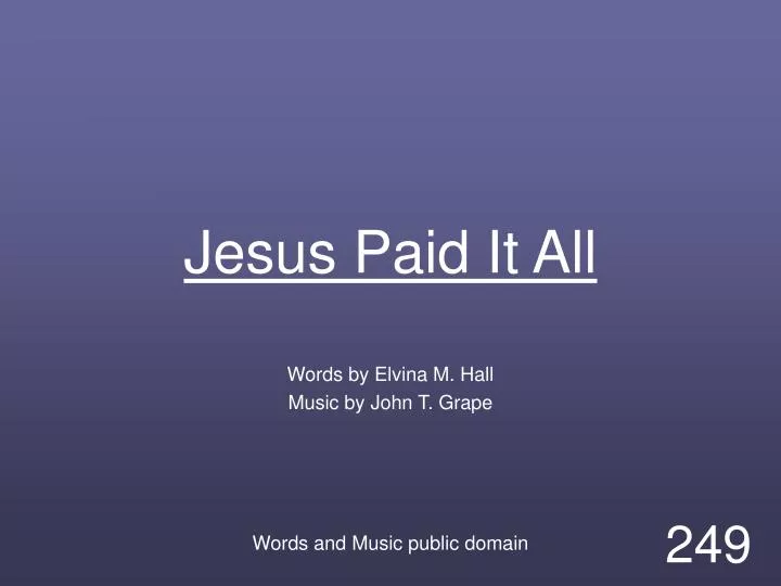 jesus paid it all