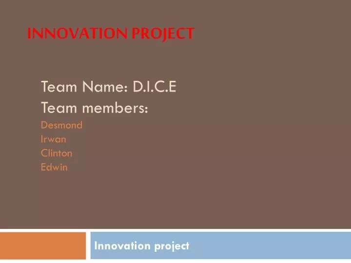 innovation project