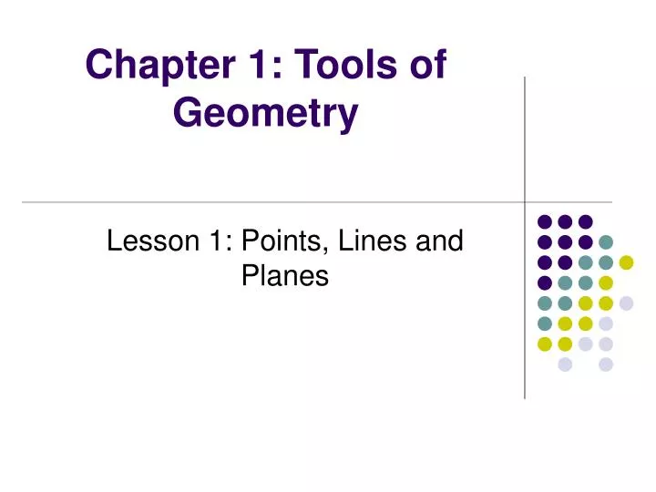 chapter 1 tools of geometry