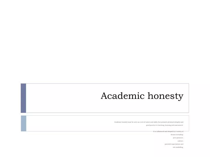 academic honesty