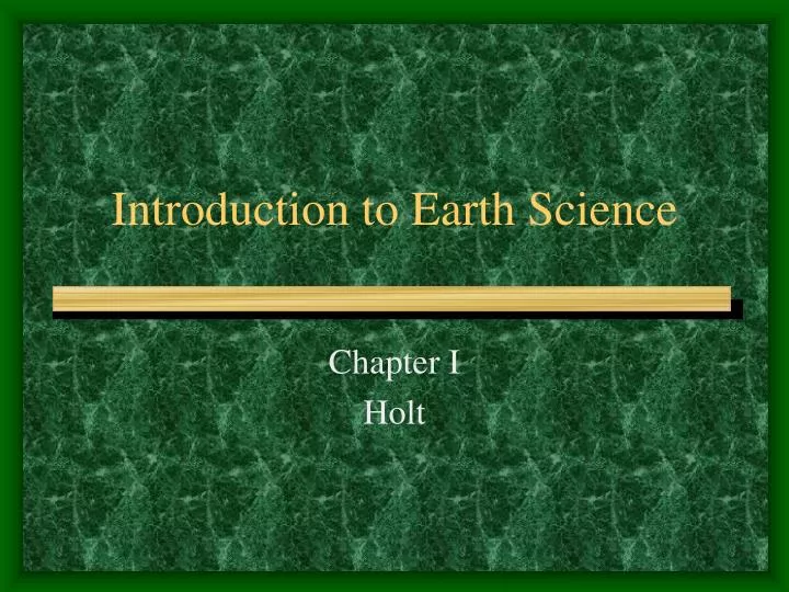 introduction to earth science