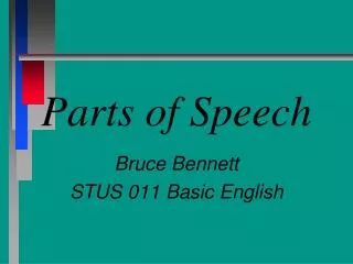 Parts of Speech