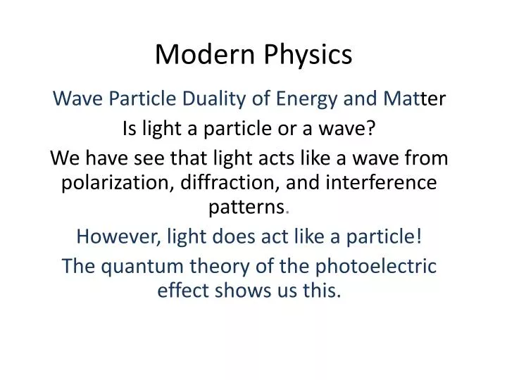 modern physics