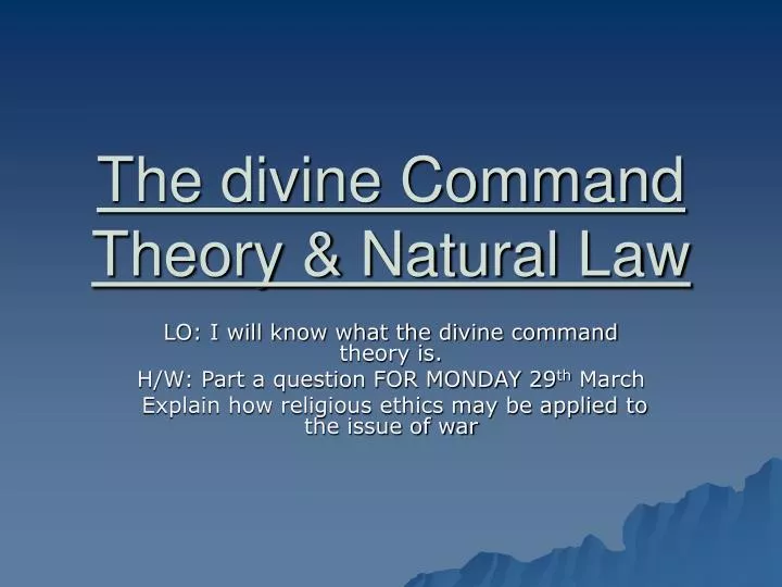the divine command theory natural law