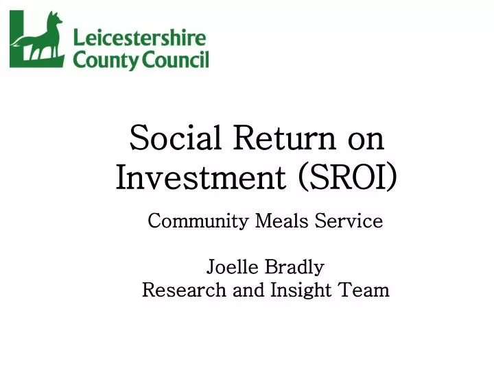 social return on investment sroi