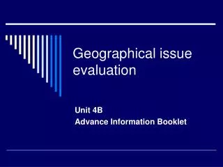 Geographical issue evaluation