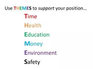 use t h e m e s to support your position