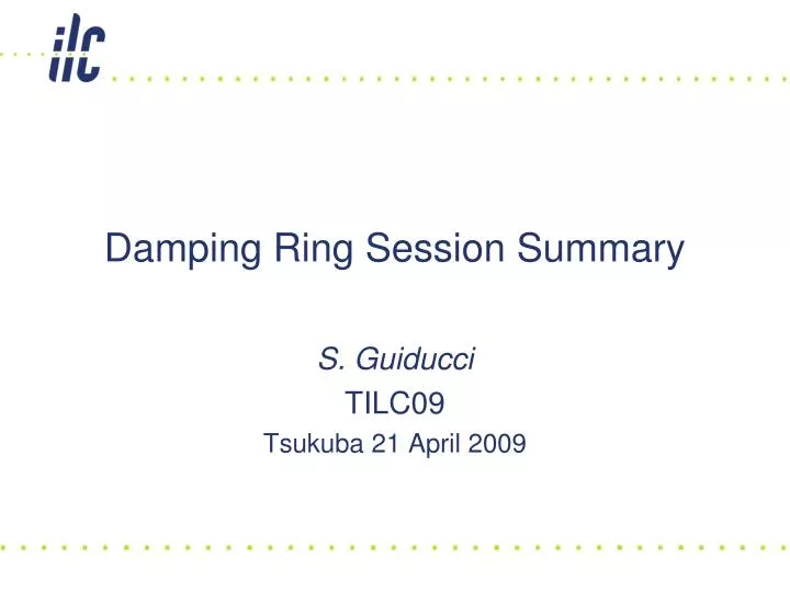 damping ring session summary