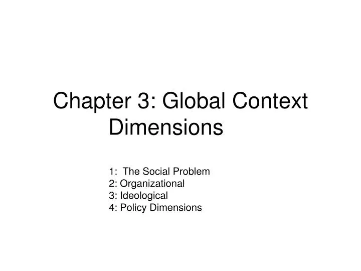chapter 3 global context dimensions