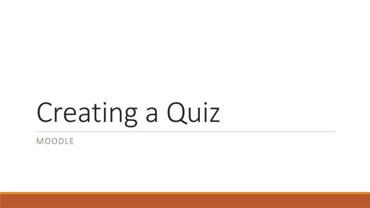 creating a quiz