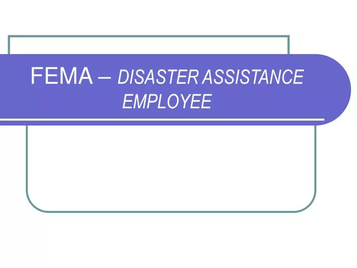 fema disaster assistance employee
