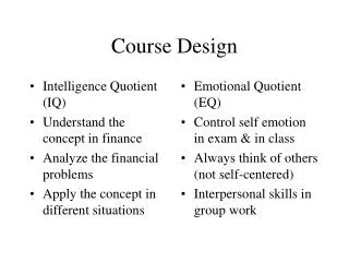 Course Design