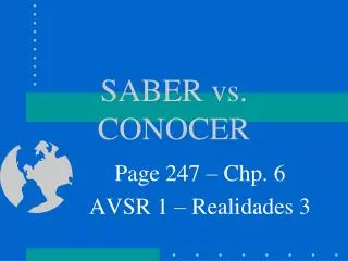 saber vs conocer