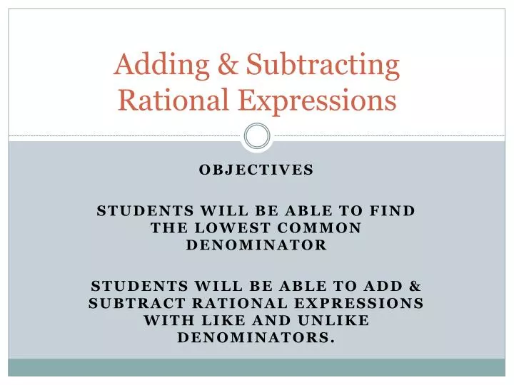 adding subtracting rational expressions